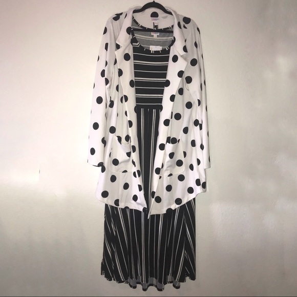 Polka Dots Gwen Blazer LuLaRoe Black & White 3X - Picture 10 of 10